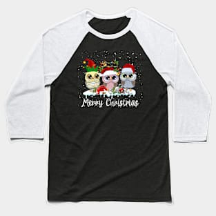 Cute Owl Merry Christmas Funny Owls Ugly Christmas Sweater T-Shirt Baseball T-Shirt